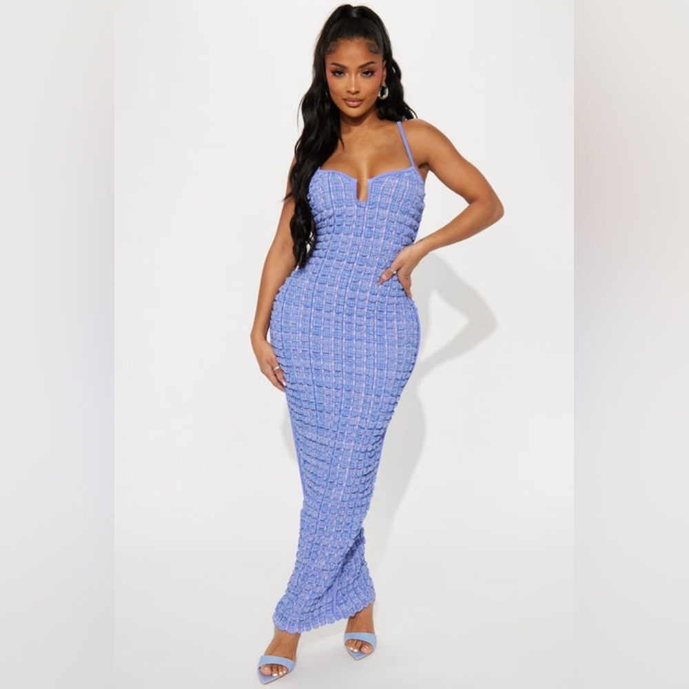 Fashion Nova Havanna Texture Maxi Dress - Purple